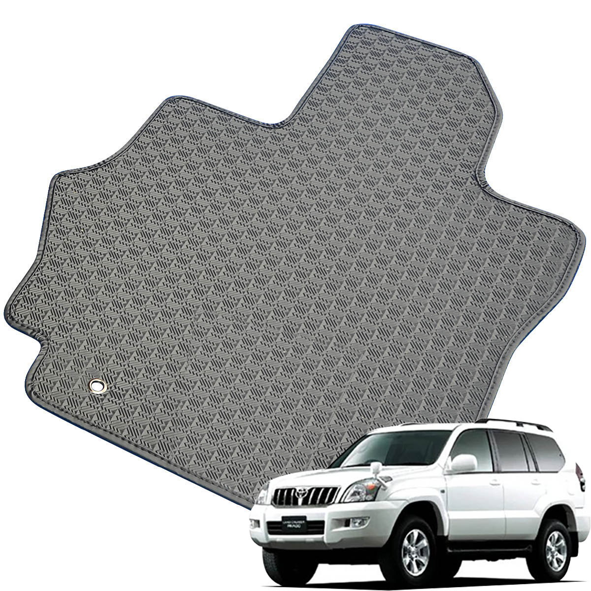 Kemmel トヨタ ランドクルーザープラド H14/10～H21/9用 フロアマット [縁の加工/テープ仕様] [全席セット] [刺繍ロゴ付] カーマット