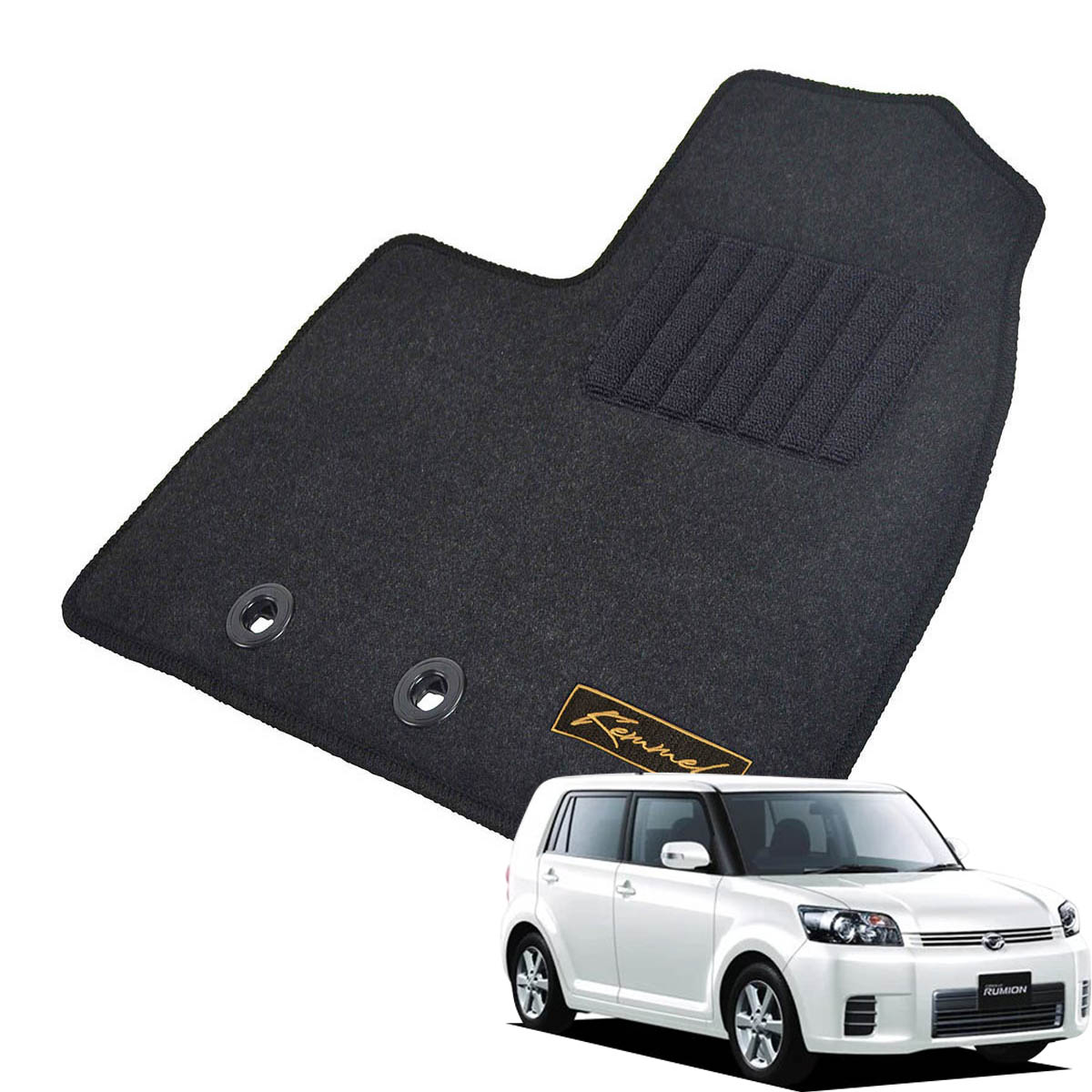 Kemmel トヨタ カローラルミオン H25/1～H28/1用 フロアマット [GX生地/ブラック] [全席セット] [刺繍ロゴ付] カーマット