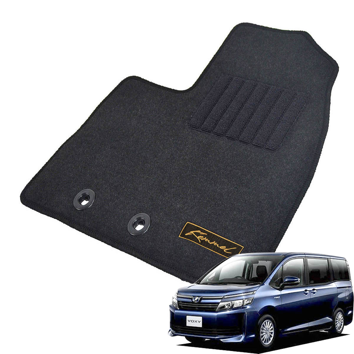 Kemmel トヨタ ヴォクシーハイブリッド 80系 前期 H26/1～H29/7 用フロアマット [全席セット/ロゴ付] [GX/ブラック]