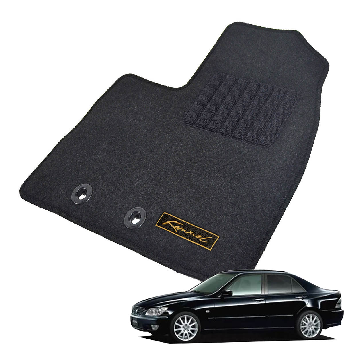 Kemmel トヨタ アルテッツァ 10系 H13/5～H17/7 2WD 用フロアマット [全席セット/ロゴ付] [GX/ブラック]