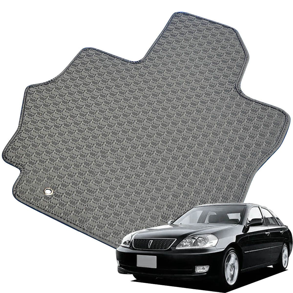 Kemmel トヨタ マークII H12/10～H16/11用 フロアマット [縁の加工/テープ仕様] [全席セット] [刺繍ロゴ付] カーマット