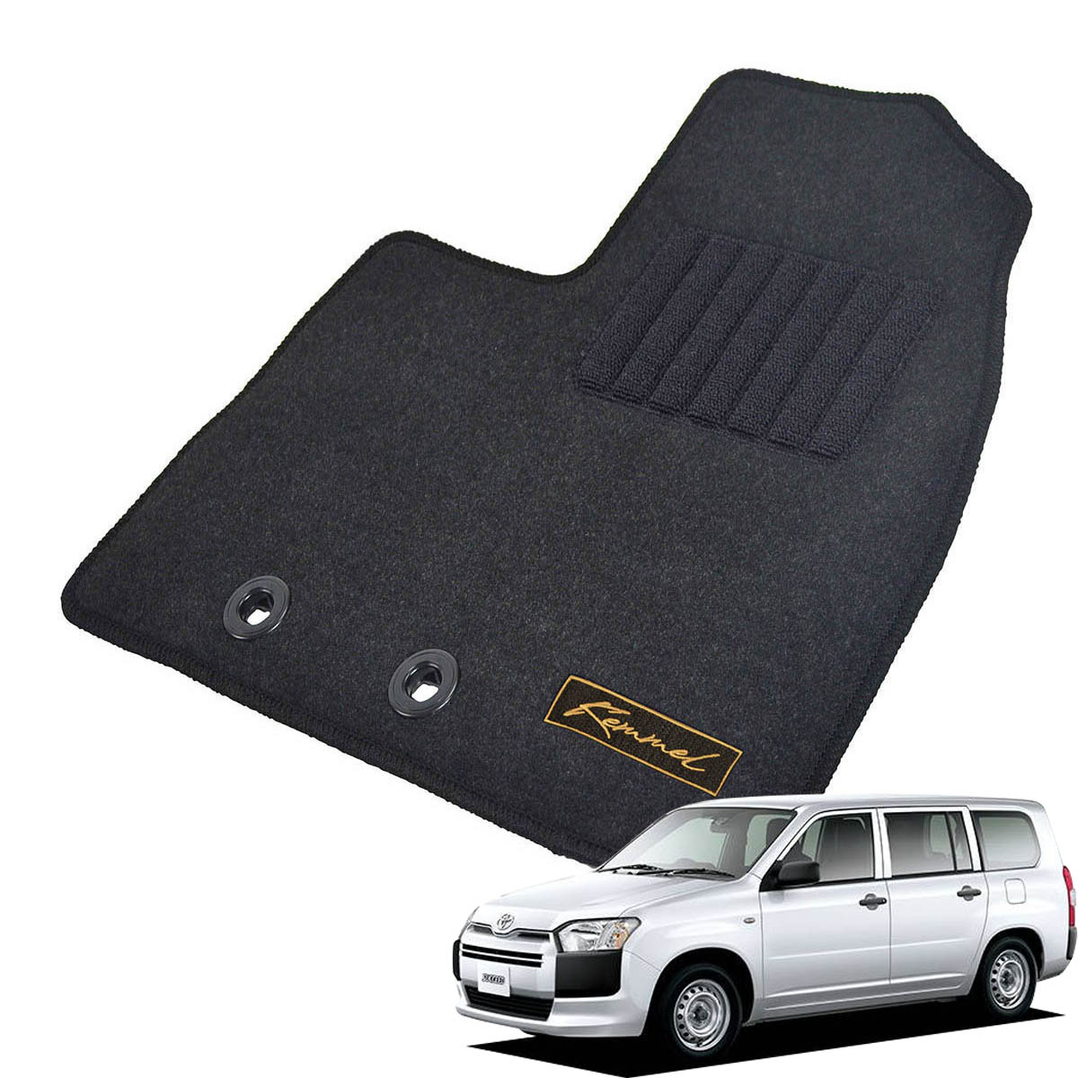 Kemmel トヨタ サクシード 160系 H26/9～R2/4 2WD AT車 用フロアマット [全席セット/ロゴ付] [GX/ブラック]