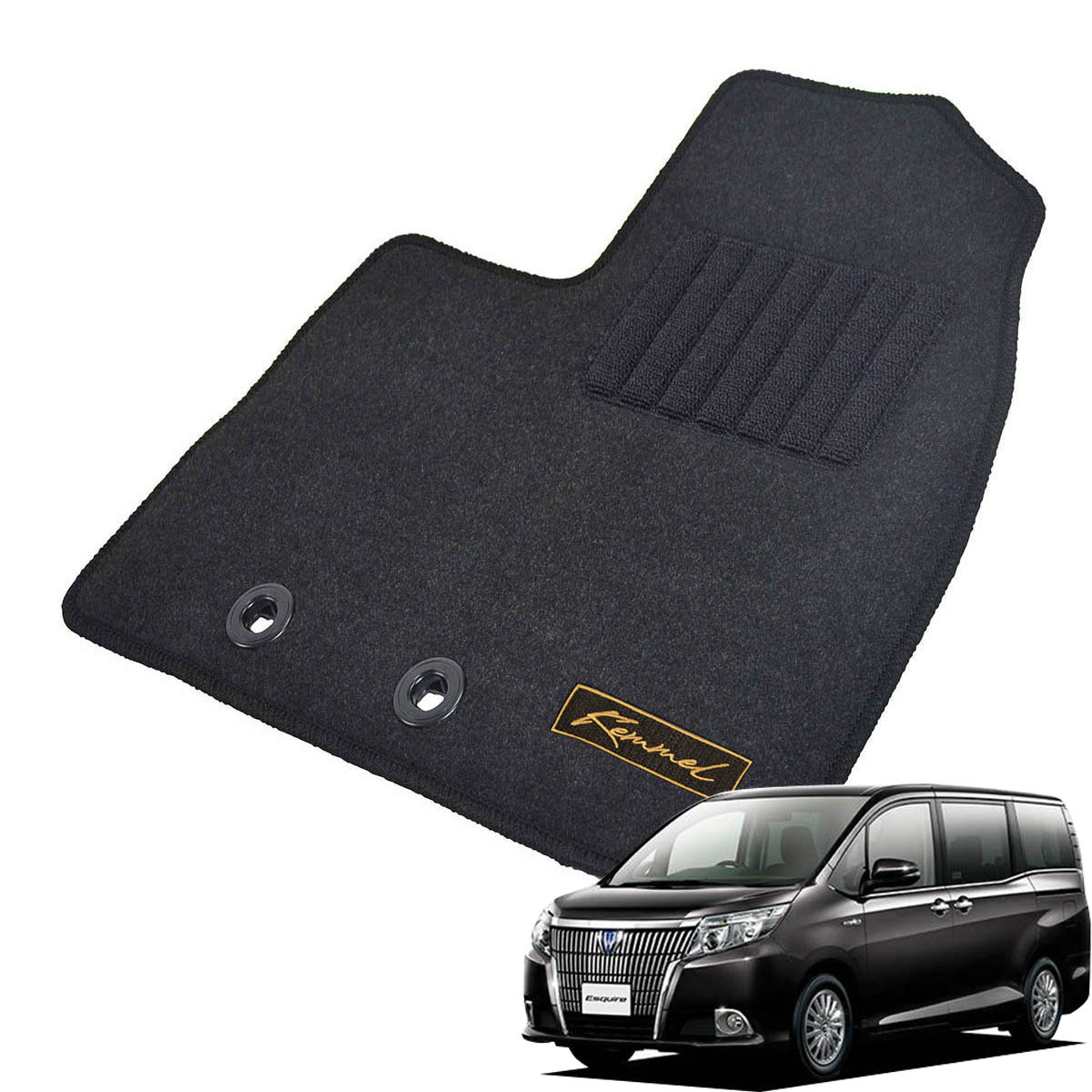 Kemmel トヨタ エスクァイアハイブリッド 80系 前期 H26/10～H29/7 用フロアマット [全席セット/ロゴ付] [GX/ブラック]