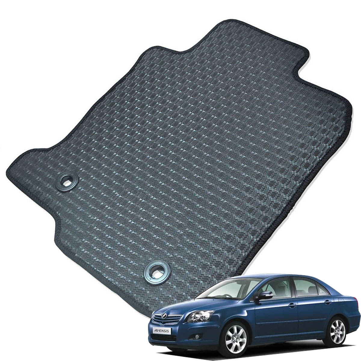 Kemmel トヨタ アベンシス 250系 H15/10～H20/12 4WD ワゴン共通 用ラバーマット [全席セット] [エッジカラー/ブラック] ゴムマット 防水タイプ 選べるエッジカラー14色 