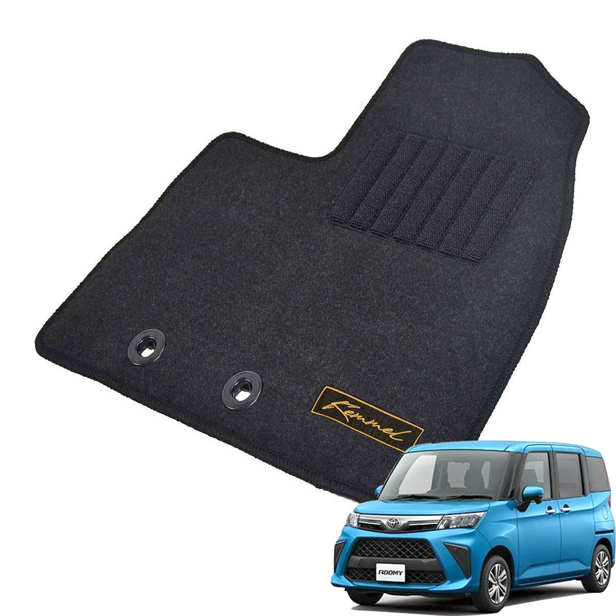 Kemmel トヨタ ルーミー M900A M910A H28/11～ 2WD/4WD共通 用フロアマット [全席セット/ロゴ付] [GX/ブラック]