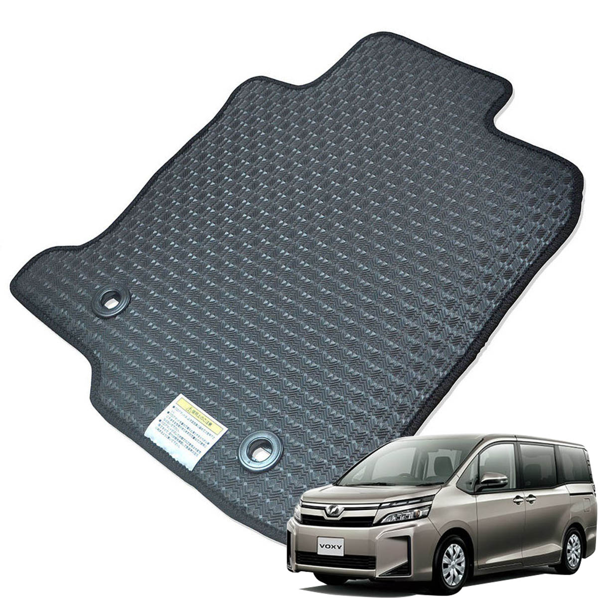 Kemmel トヨタ ヴォクシー H29/7～R4/1用 フロアマット [エッジカラー/ブラック] [全席セット] [刺繍ロゴ付] カーマット