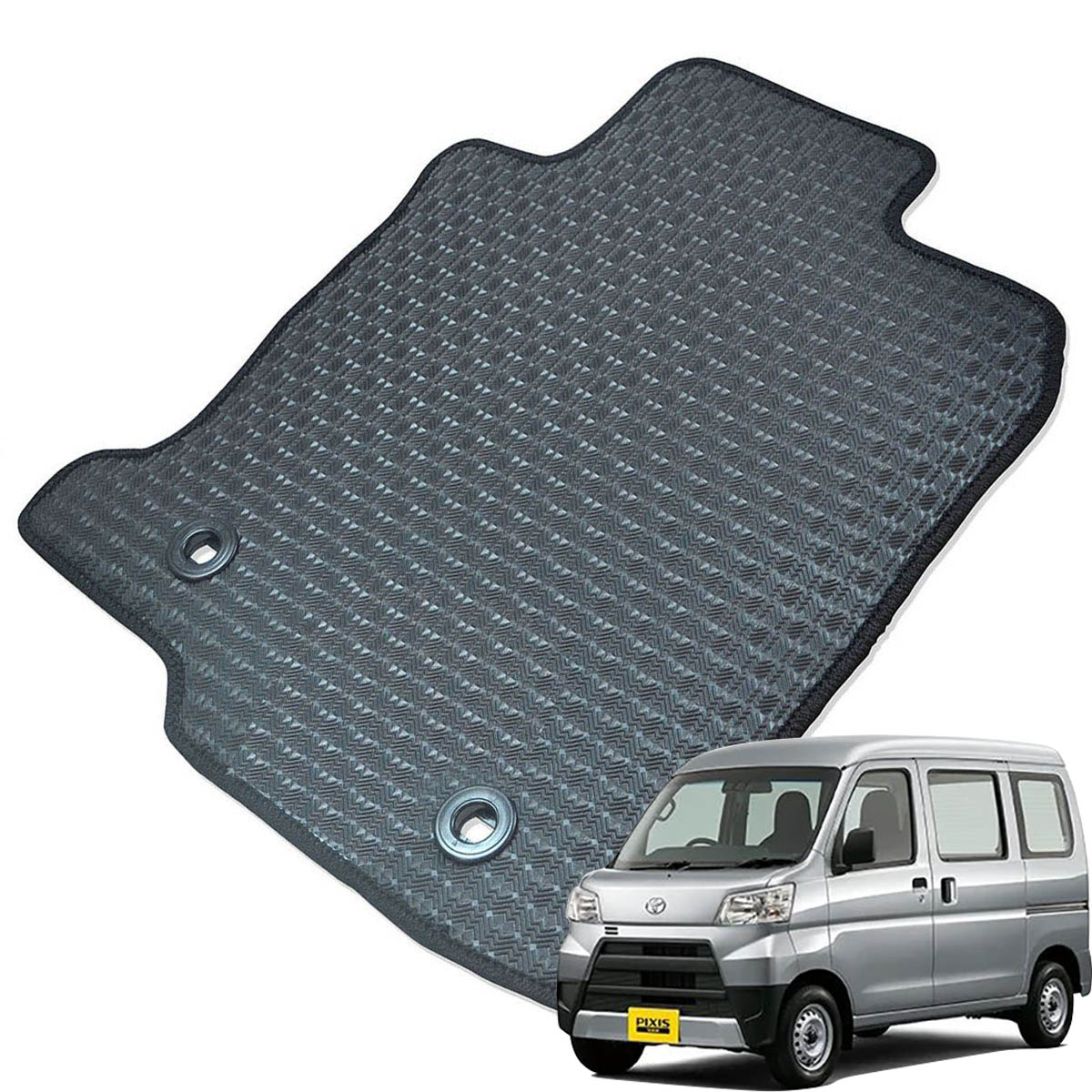 Kemmel トヨタ ピクシスバン H29/11～R3/12用 フロアマット [エッジカラー/ブラック] [全席セット] [刺繍ロゴ付] カーマット
