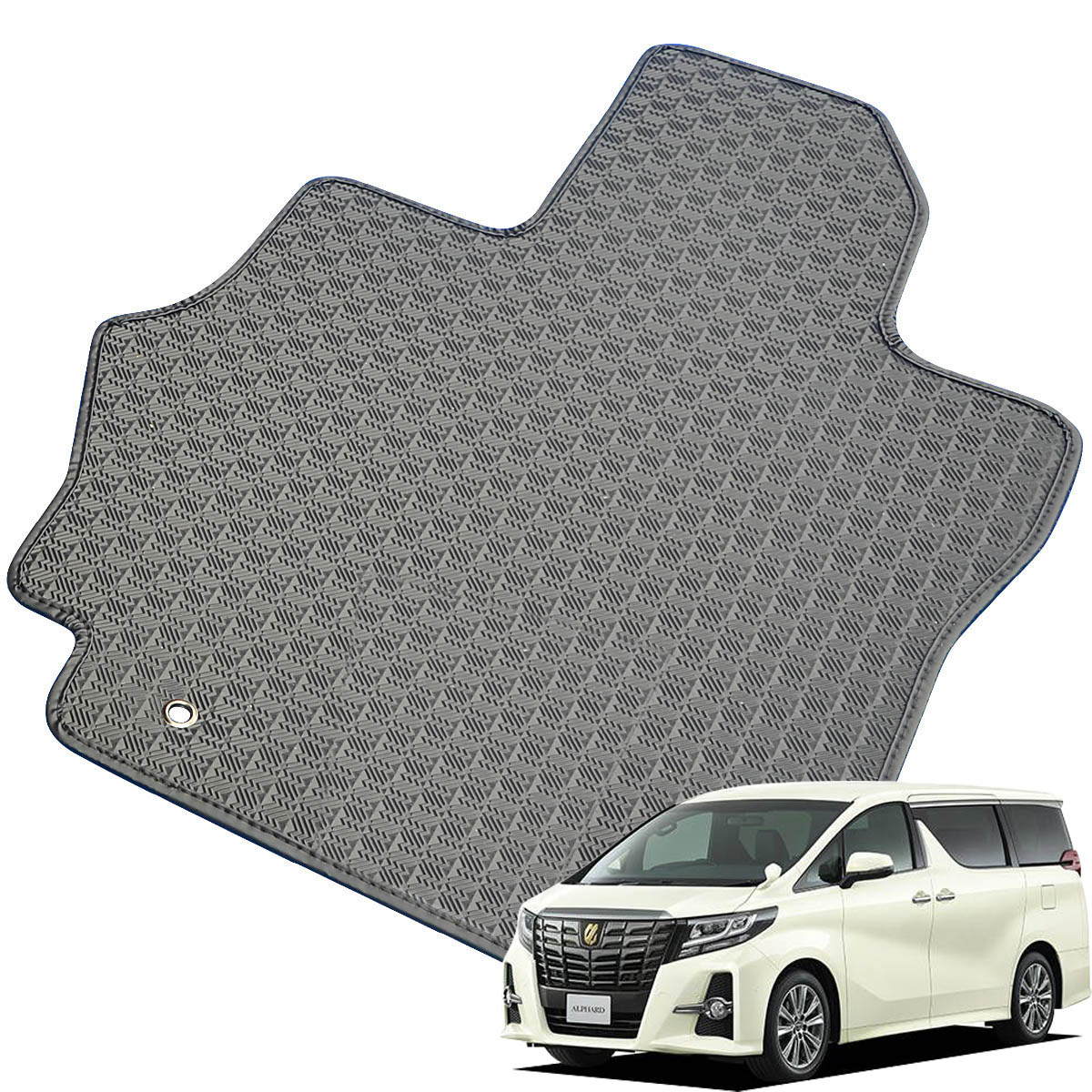 Kemmel トヨタ アルファード H30/1～R3/4用 フロアマット [縁の加工/テープ仕様] [全席セット] [刺繍ロゴ付] カーマット