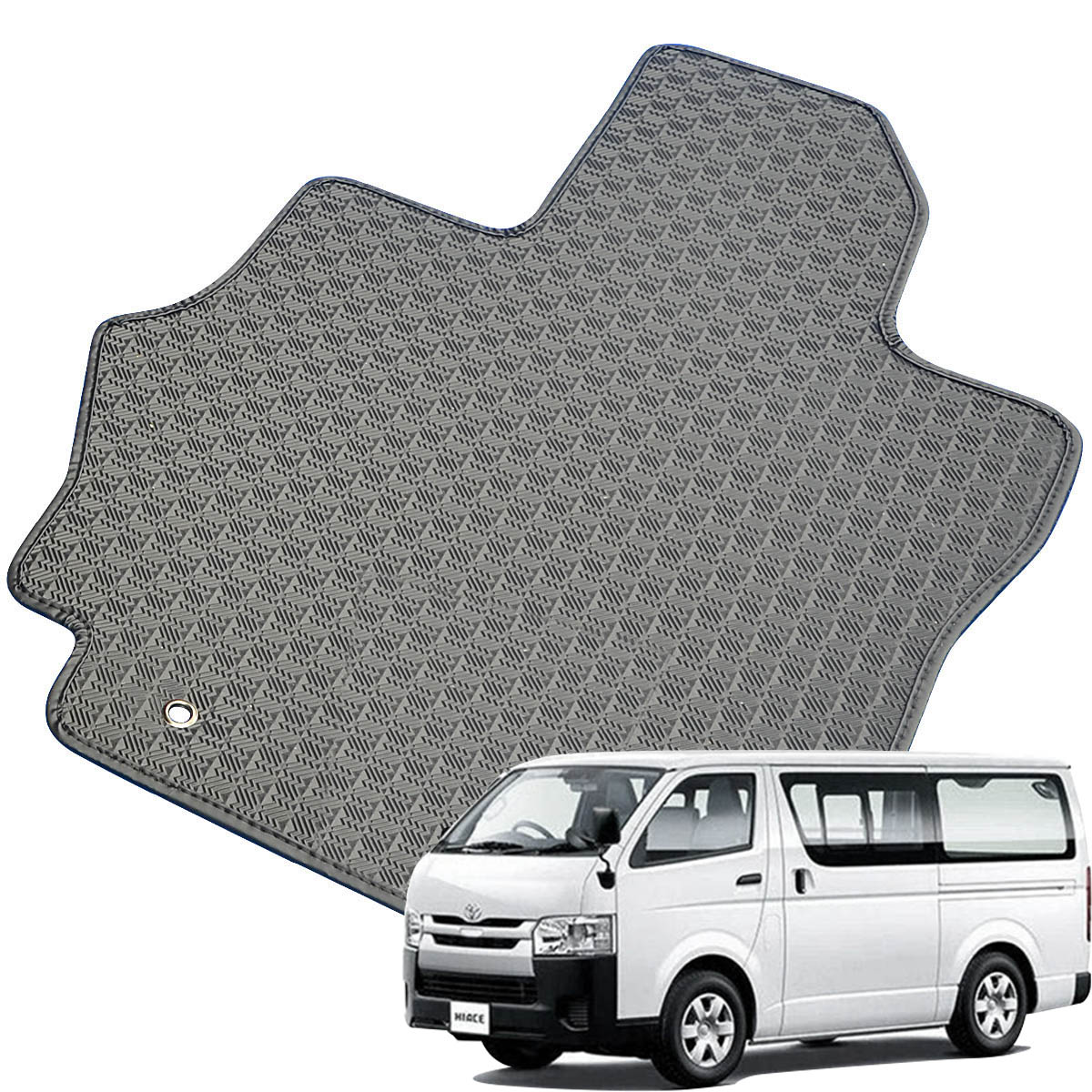 Kemmel トヨタ ハイエースバン（標準ボディ） H16/8～用 フロアマット [縁の加工/テープ仕様] [全席セット] [刺繍ロゴ付] カーマット
