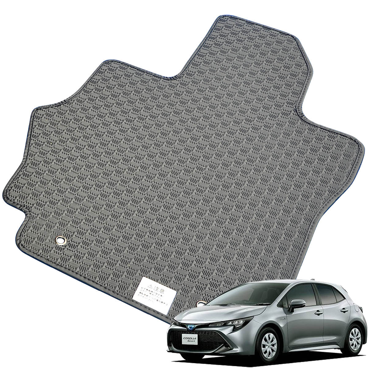 Kemmel トヨタ カローラスポーツ H30/6～用 フロアマット [縁の加工/テープ仕様] [全席セット] [刺繍ロゴ付] カーマット