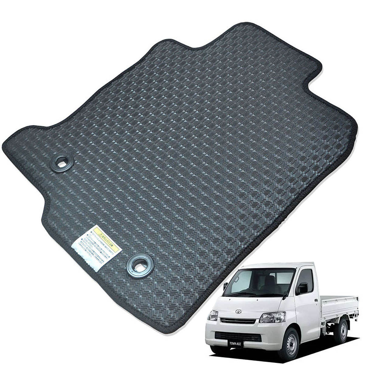 Kemmel トヨタ タウンエーストラック R2/9～R6/1用 フロアマット [エッジカラー/ブラック] [全席セット] [刺繍ロゴ付] カーマット
