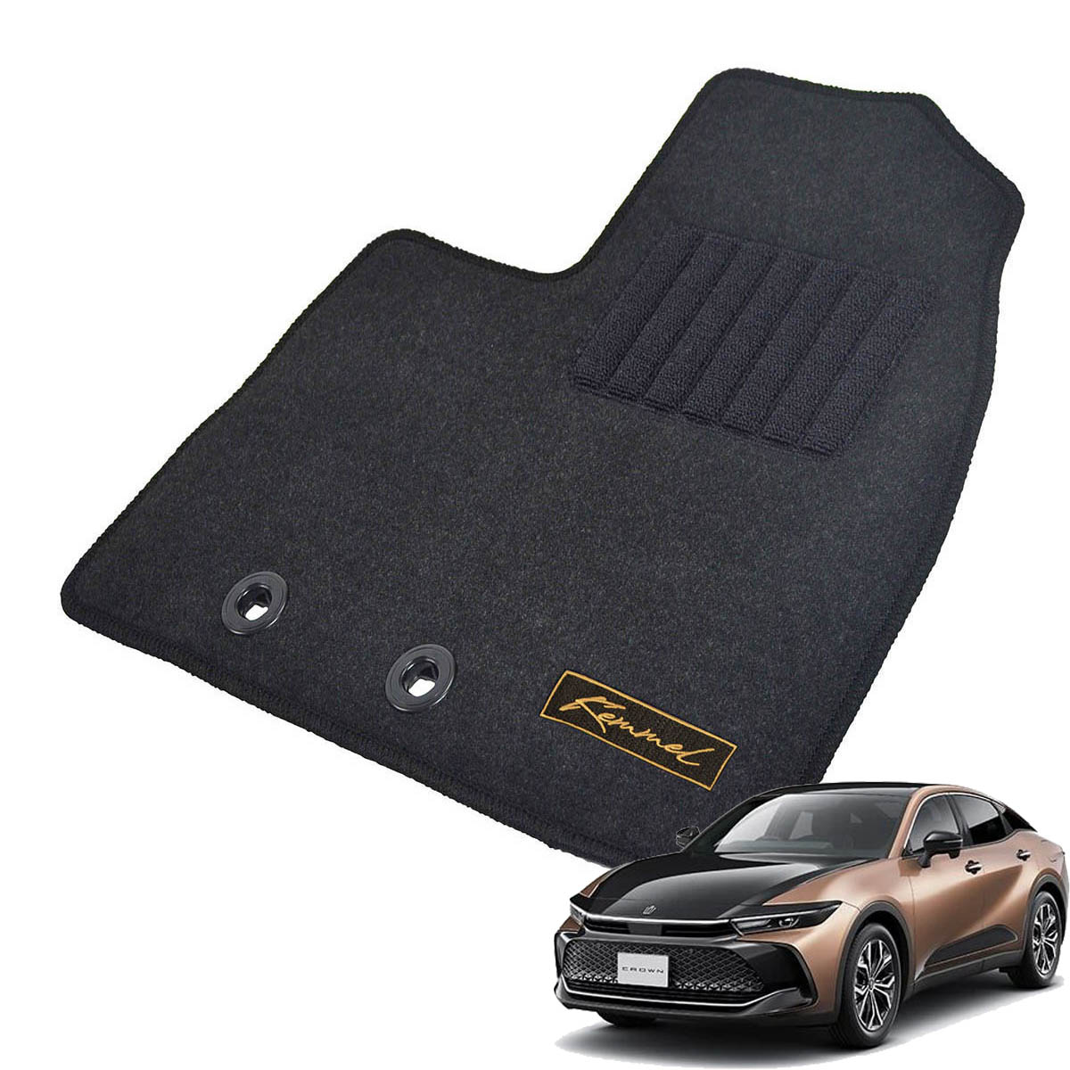 Kemmel トヨタ クラウンクロスオーバー 35系 R4/9～ 用フロアマット [全席セット/ロゴ付] [GX/ブラック]