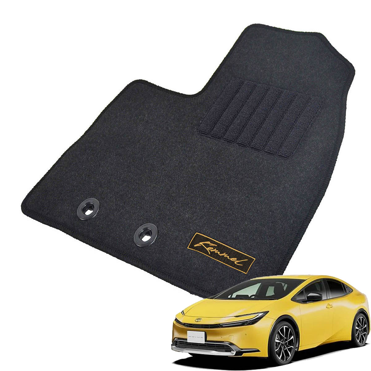 Kemmel トヨタ プリウスPHEV 60系 R5/3～ 用フロアマット [全席セット/ロゴ付] [GX/ブラック]