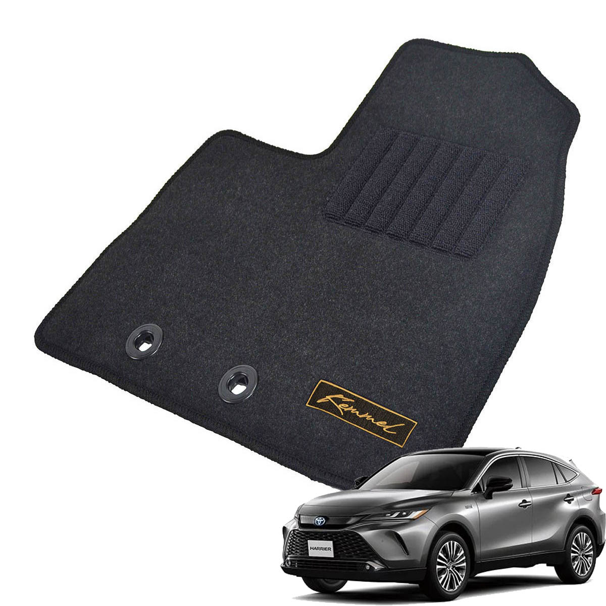Kemmel トヨタ ハリアーPHEV AXUP85 R4/10～ 4WD 用フロアマット [全席セット/ロゴ付] [GX/ブラック]