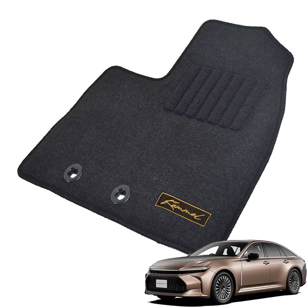Kemmel トヨタ クラウンセダン 30系 R5/11～ 用フロアマット [全席セット/ロゴ付] [GX/ブラック]