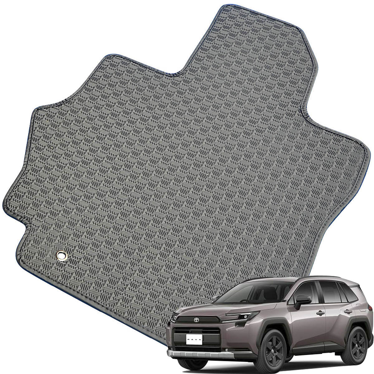 Kemmel トヨタ RAV4ハイブリッド R7/12～用 フロアマット [縁の加工/テープ仕様] [全席セット] [刺繍ロゴ付] カーマット