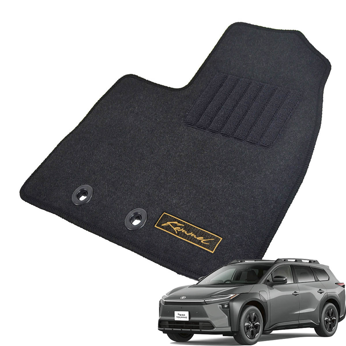 Kemmel トヨタ bZ4Xツーリング 12系 17系 R8/2～ 2WD/4WD共通 用フロアマット [全席セット/ロゴ付] [GX/ブラック]