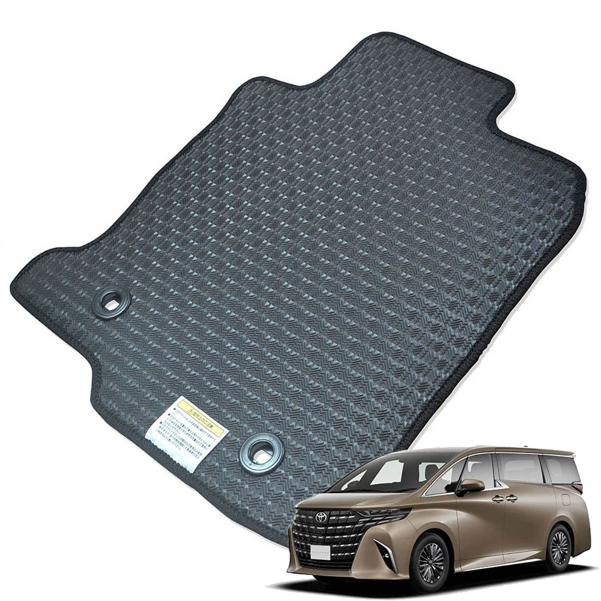 Kemmel トヨタ アルファードハイブリッド 40系 R8/6～ 7人乗車 グレードG 用ラバーマット [全席セット] [エッジカラー/ブラック] ゴムマット 防水タイプ 選べるエッジカラー14色 